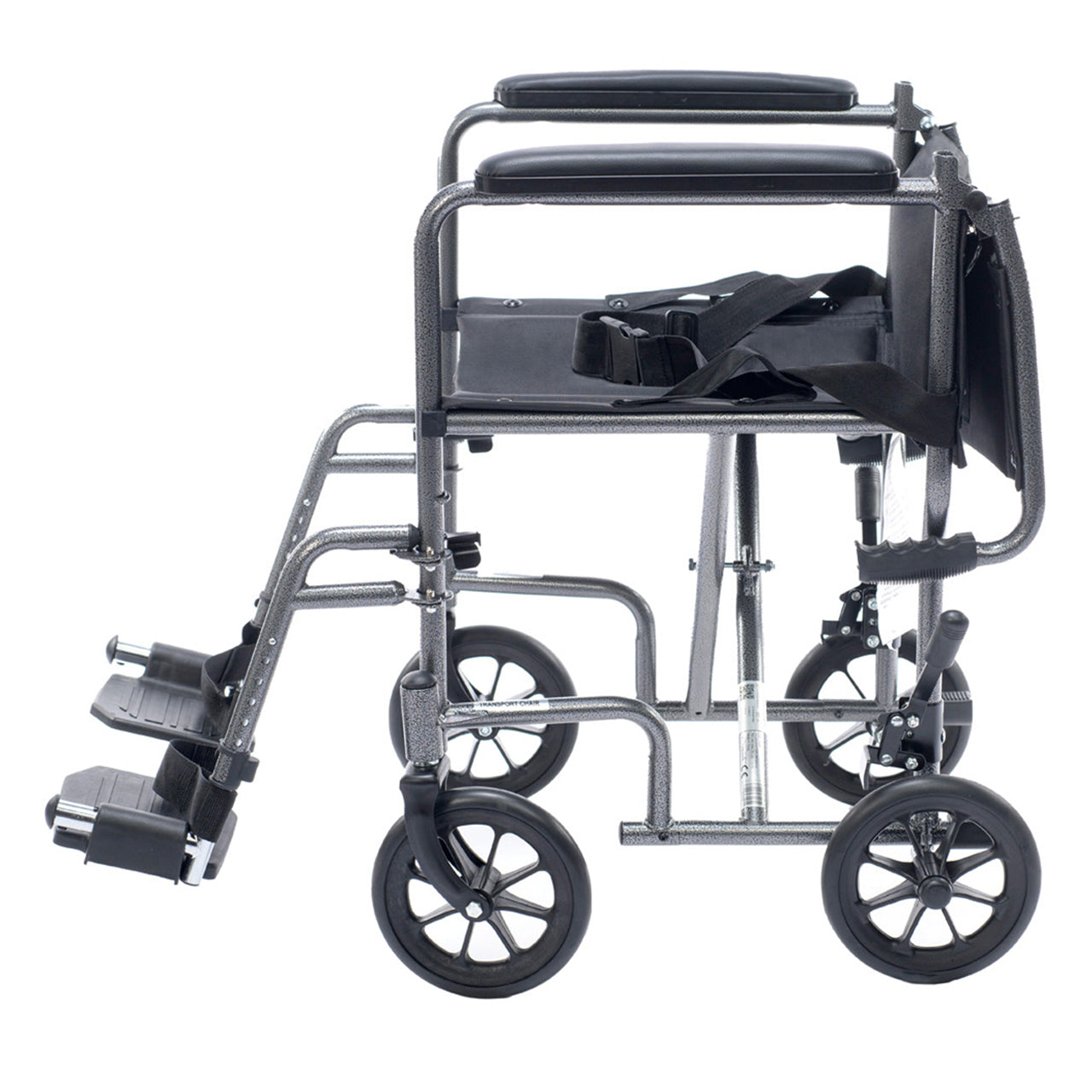 Astra Steel Transport Chair – Lightweight Folding with Swing-Away Footrests