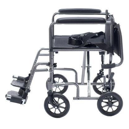 Astra Steel Transport Chair – Lightweight Folding with Swing-Away Footrests