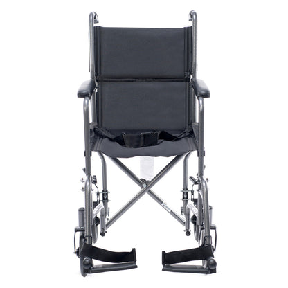 Astra Steel Transport Chair – Lightweight Folding with Swing-Away Footrests