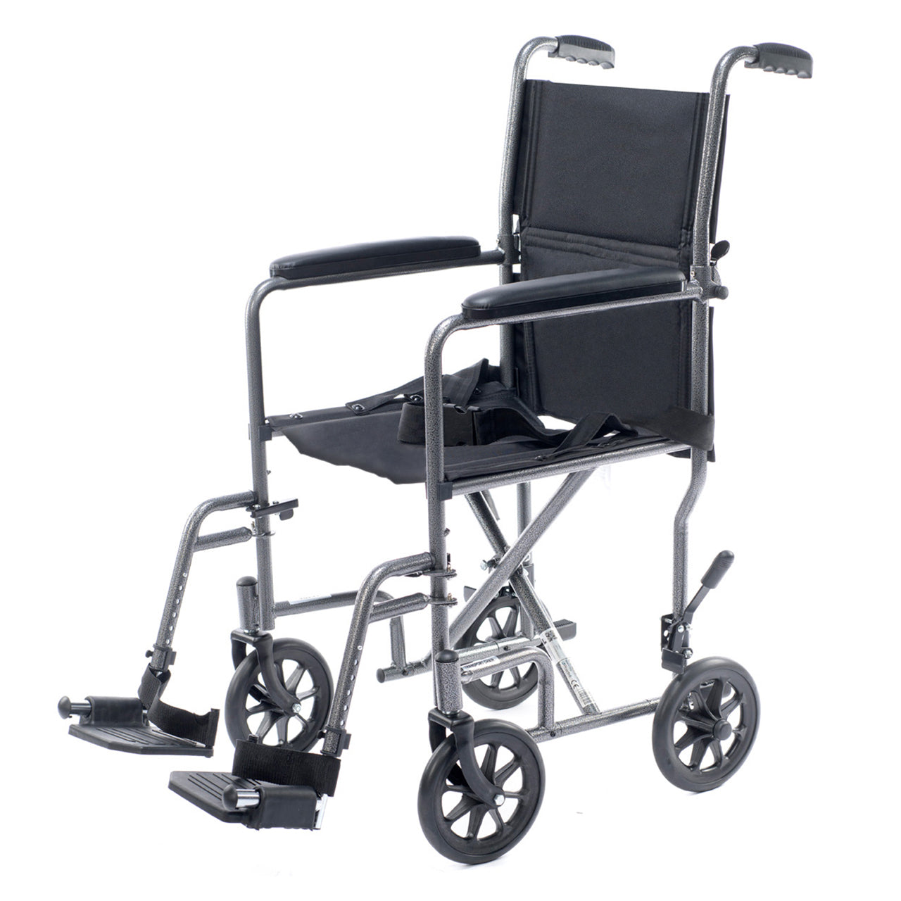 Astra Steel Transport Chair – Lightweight Folding with Swing-Away Footrests