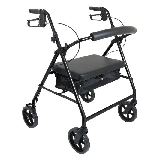 Protekt® Heavy Duty Bariatric Rollator – Reinforced Steel Frame, 8” Wheels, and Extra-Wide Padded Seat