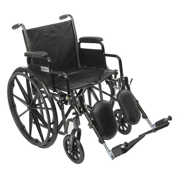 Chariot II Wheelchair-K2 – Full Arms with Swing-Away Footrests