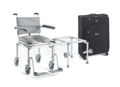 MC6000TX Travel Tub Slider & Commode Chair – Lightweight 3-in-1 with Roller Carrying Cases